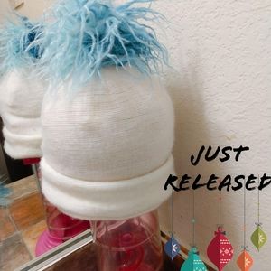 Aqua Ombre Furry Matching Hat